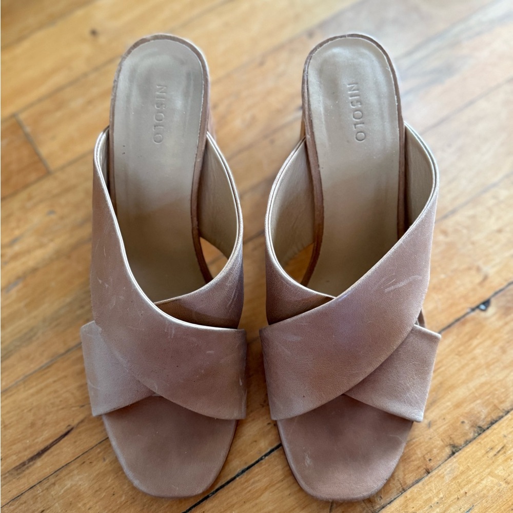 Nisolo Women's Brown Cross-Strap Mules